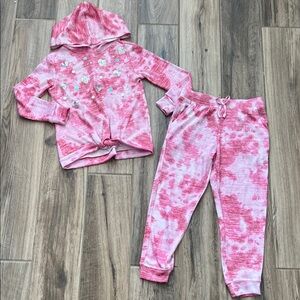 Pink Tie-Dye Hoodie and Jogger Set